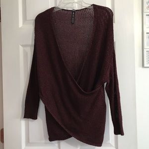 Design lab Open Mock Wrap Sweater size Medium